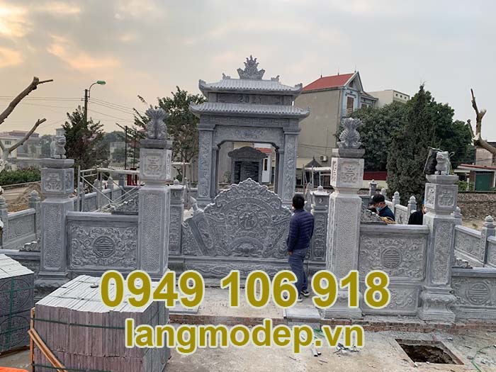 Cổng đá khu lăng mộ đá thiết kế theo phong thuỷ