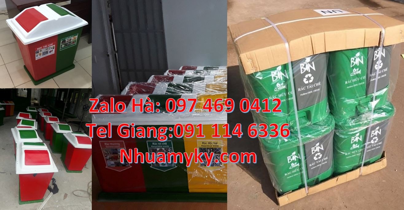 thùng rác 3 ngăn 3 màu,thùng phân loại rác 2 ngăn,thùng rác giá rẻ hcm