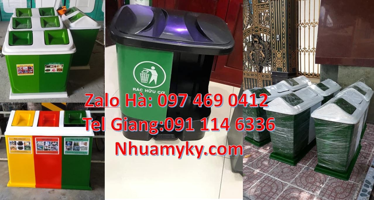 thùng rác 3 ngăn 3 màu,thùng phân loại rác 2 ngăn,thùng rác giá rẻ hcm