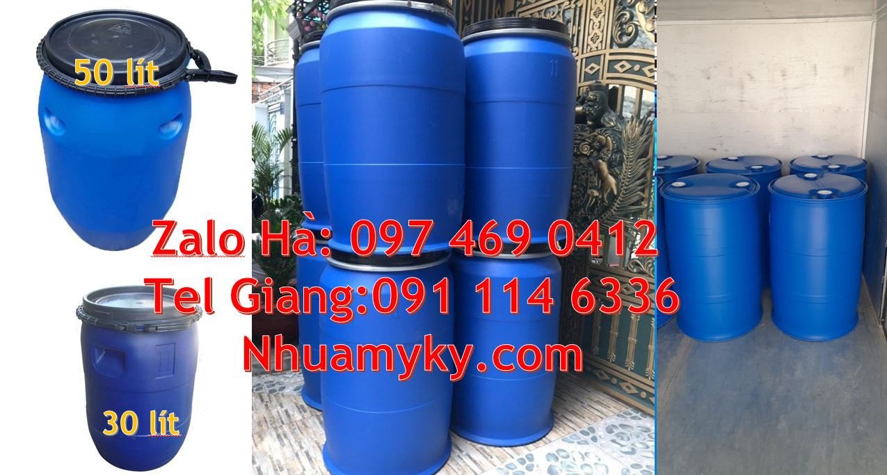 thùng phuy nhựa màu xanh,phuy nhựa 220l dựng dung dịch hóa chất giá rẻ