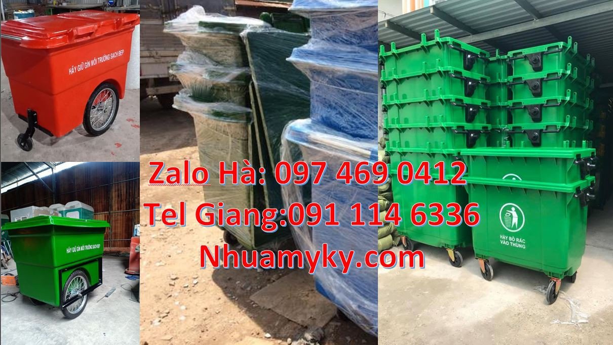 xe thu gom rác 1000l 4 bánh xe,xe gom rác cỡ lớn 660l,xe gom rác giá r