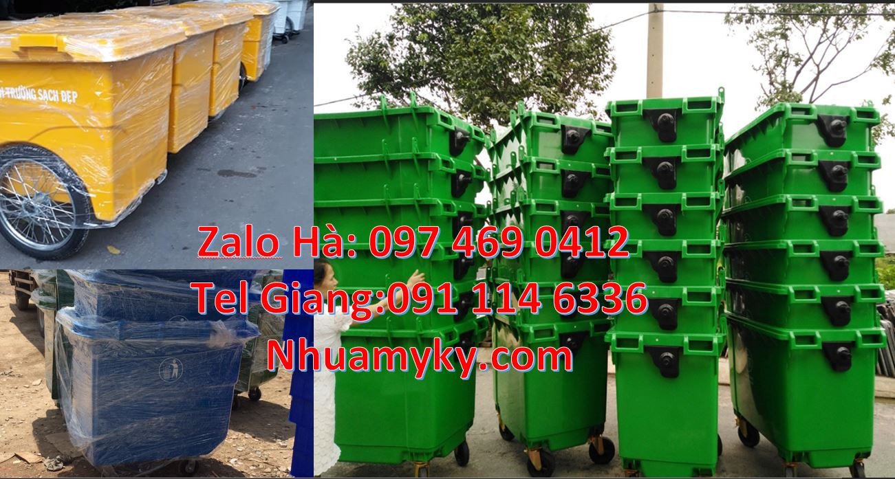 xe thu gom rác 1000l 4 bánh xe,xe gom rác cỡ lớn 660l,xe gom rác giá r
