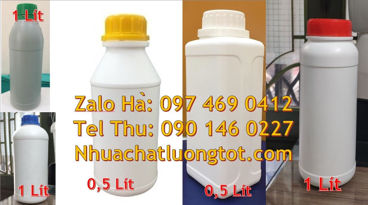 chai nhựa lớn 1l đựng hóa chất,chai nhựa hdpe trắng 1l đựng nước uống