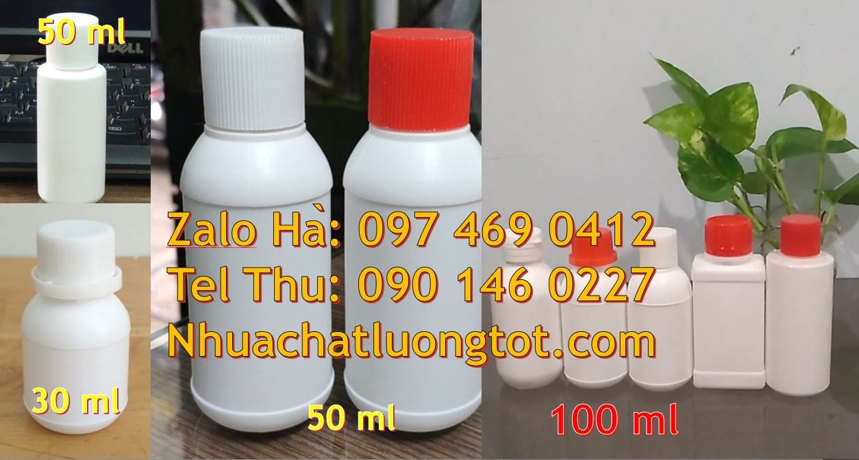 chai nhựa nhỏ 100ml,chai nhựa trắng 50ml đựng nước nhỏ mắt,chai nhựa r