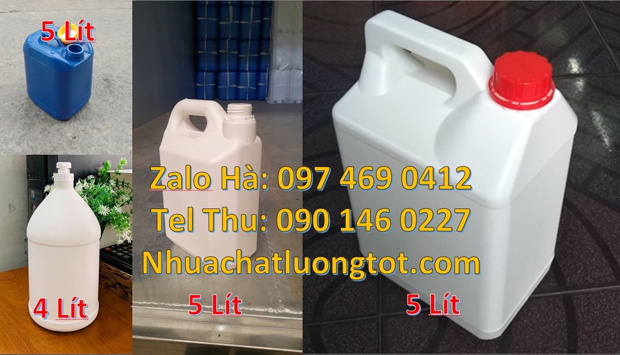 can nhựa nhỏ 4l đựng thực phẩm,can nhựa 5l đựng nước tẩy rửa,can nhựa