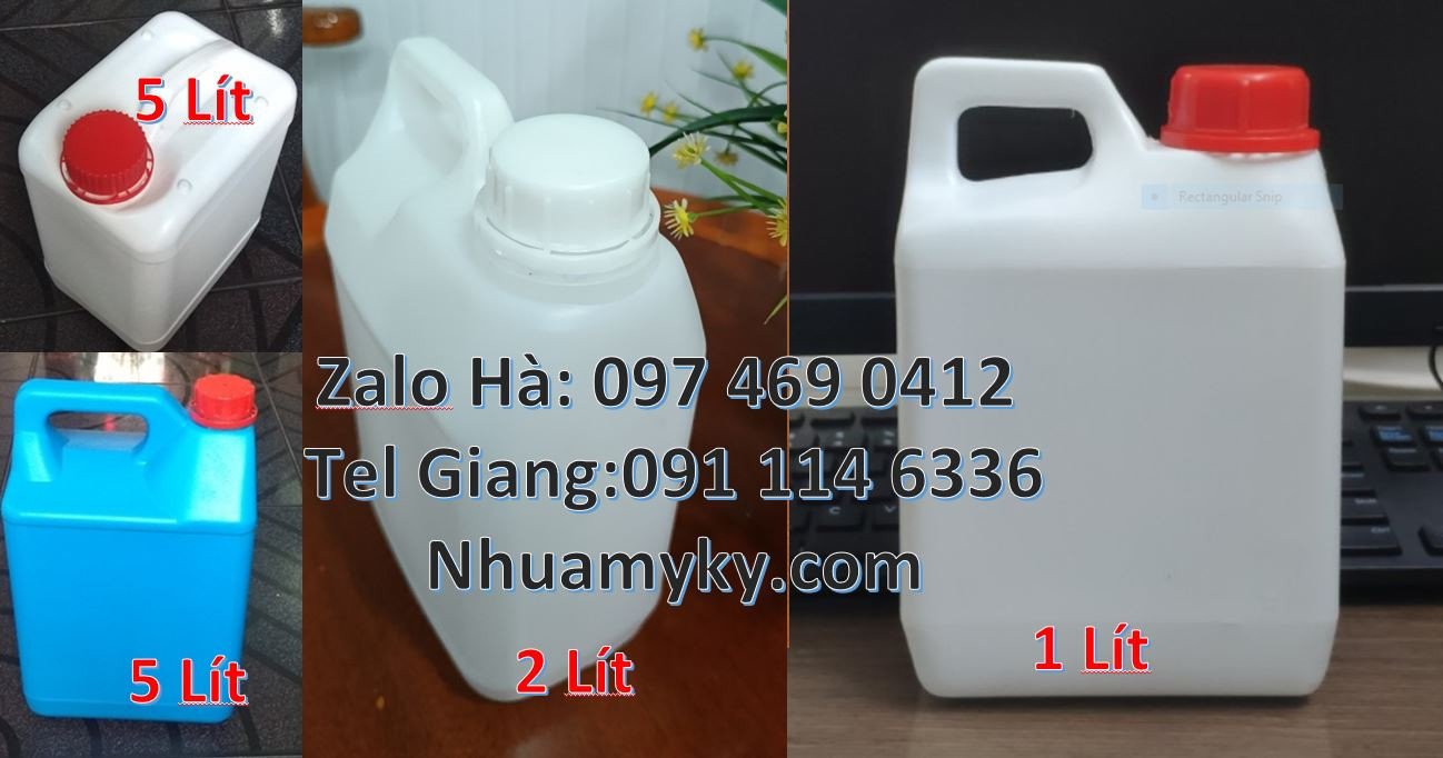 can nhựa nhỏ 5l đựng nước xả vải,can nhựa 2l đựng nước mắm,can nhựa re