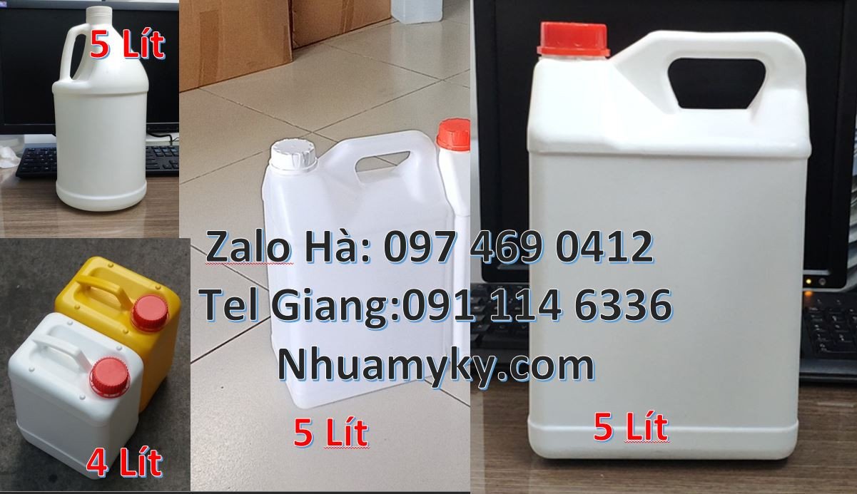 can nhựa nhỏ 5l đựng nước xả vải,can nhựa 2l đựng nước mắm,can nhựa re