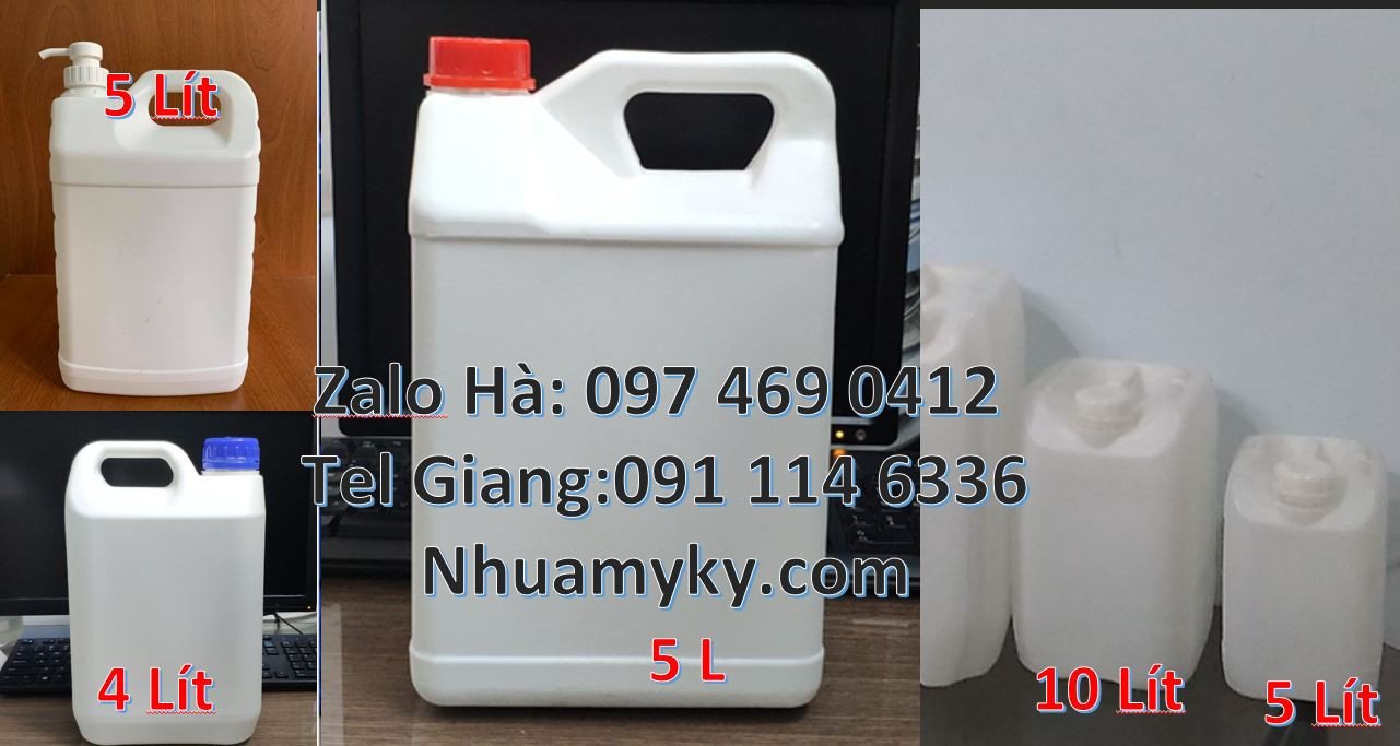 can nhựa nhỏ 5l đựng nước xả vải,can nhựa 2l đựng nước mắm,can nhựa re