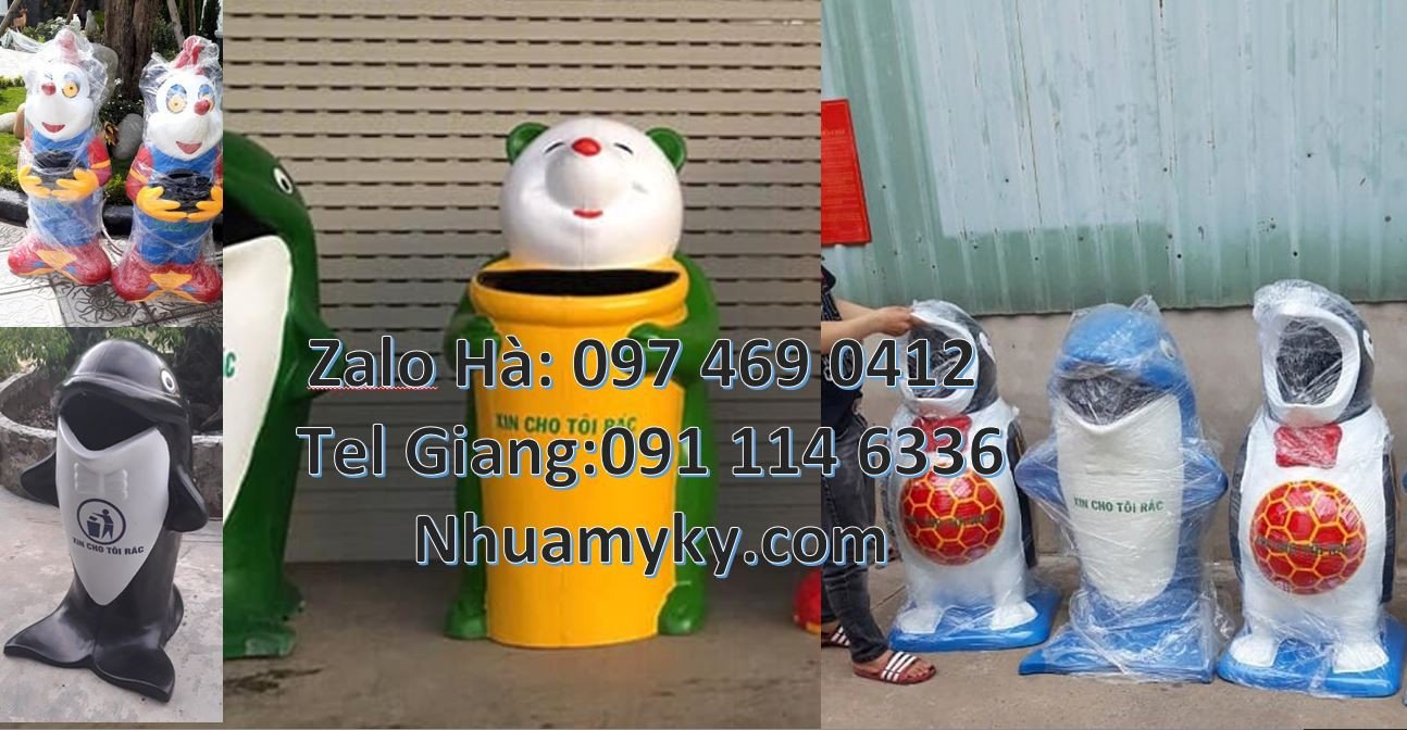 thùng rác hình con thú giá rẻ,thùng rác hình con cá heo,thùng rác hình