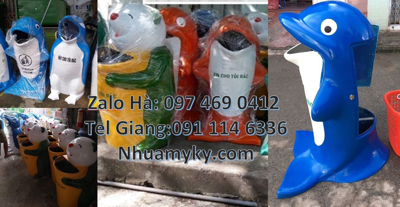 thùng rác hình con thú giá rẻ,thùng rác hình con cá heo,thùng rác hình