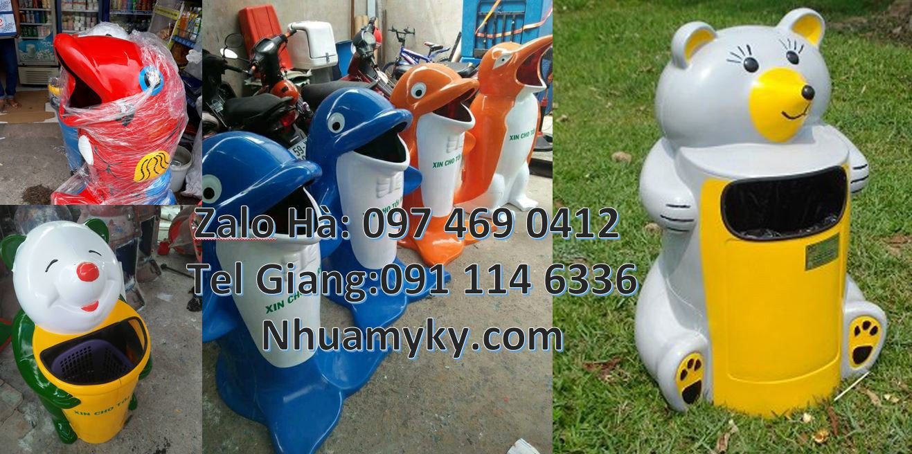thùng rác hình con thú giá rẻ,thùng rác hình con cá heo,thùng rác hình