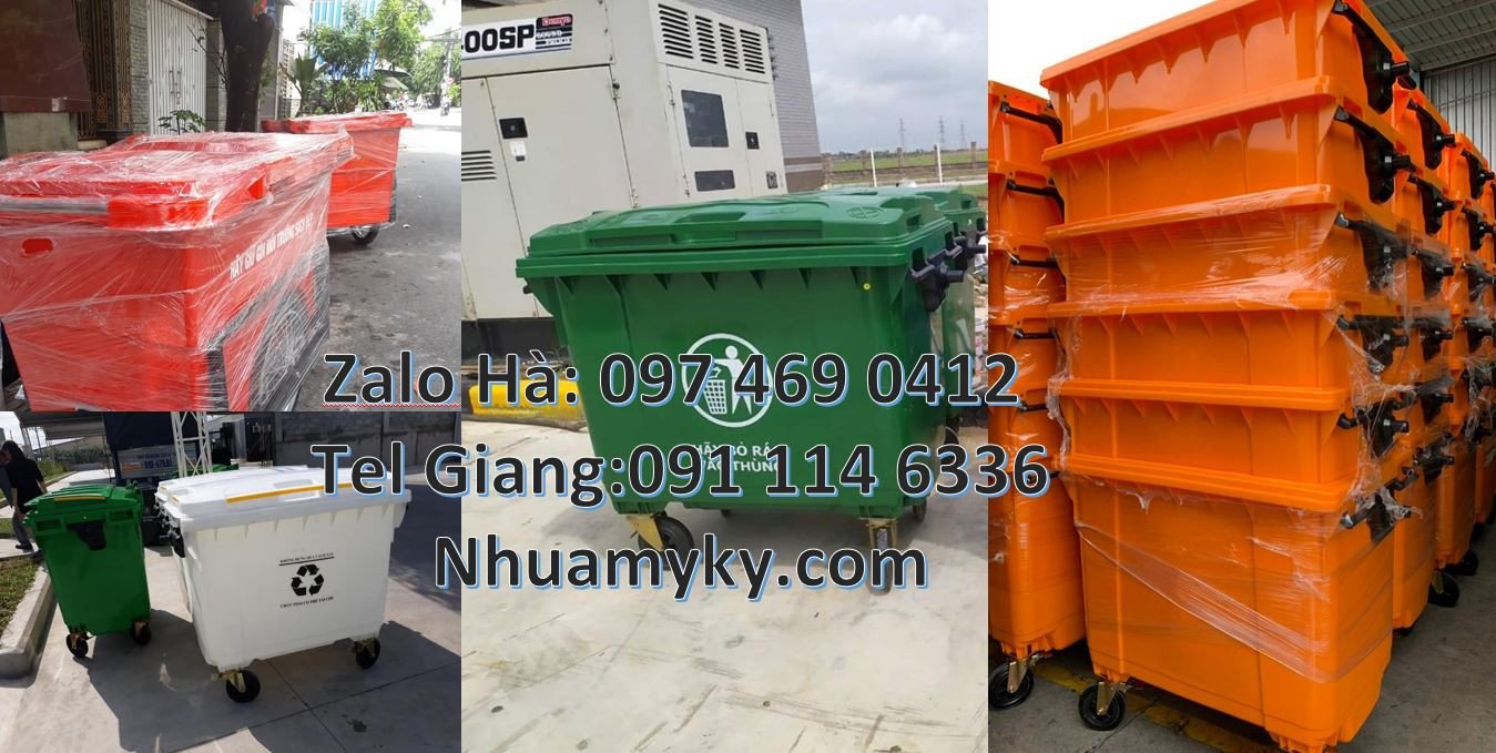 xe thu gom rác lớn 660l, xem gom rác 1000l 4 bánh xe,xe gom rác đô thị