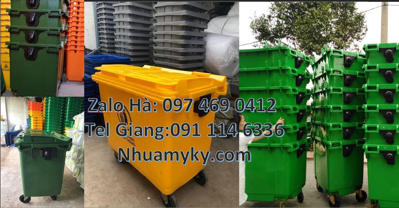 xe thu gom rác lớn 660l, xem gom rác 1000l 4 bánh xe,xe gom rác đô thị
