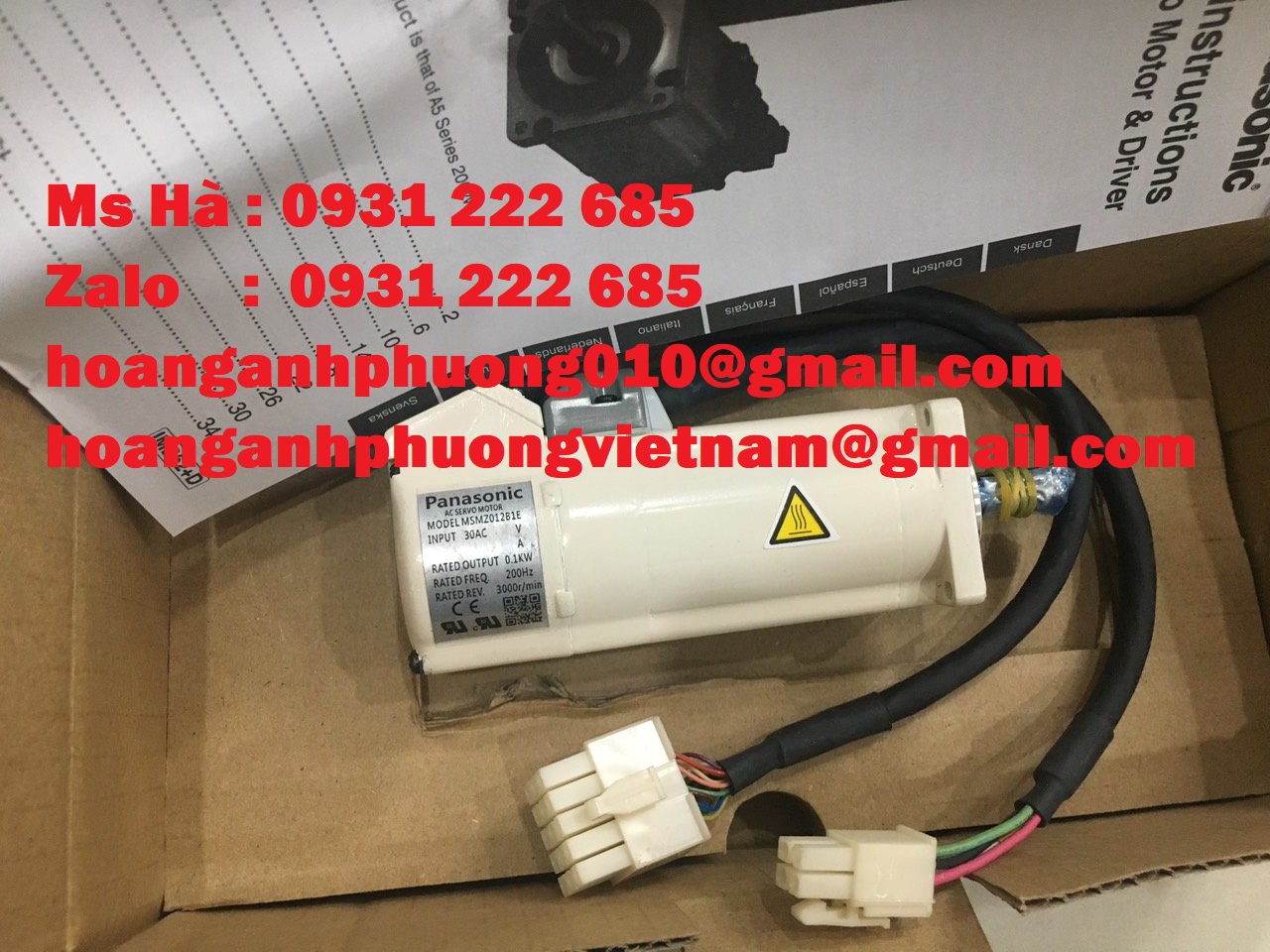Servo motor panasonic MSMZ012B1E giao hàng toàn quốc