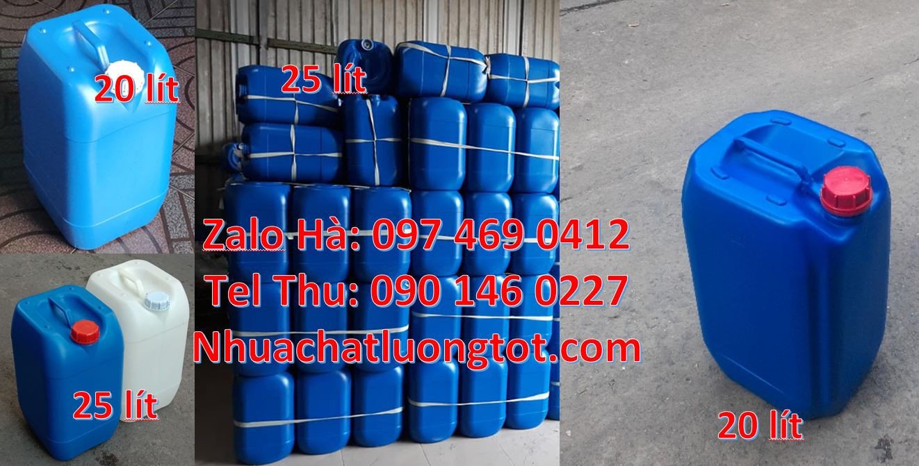 can nhựa lớn hdpe màu trắng xanh đỏ,can nhựa 25l đựng chất tẩy rửa rẻ