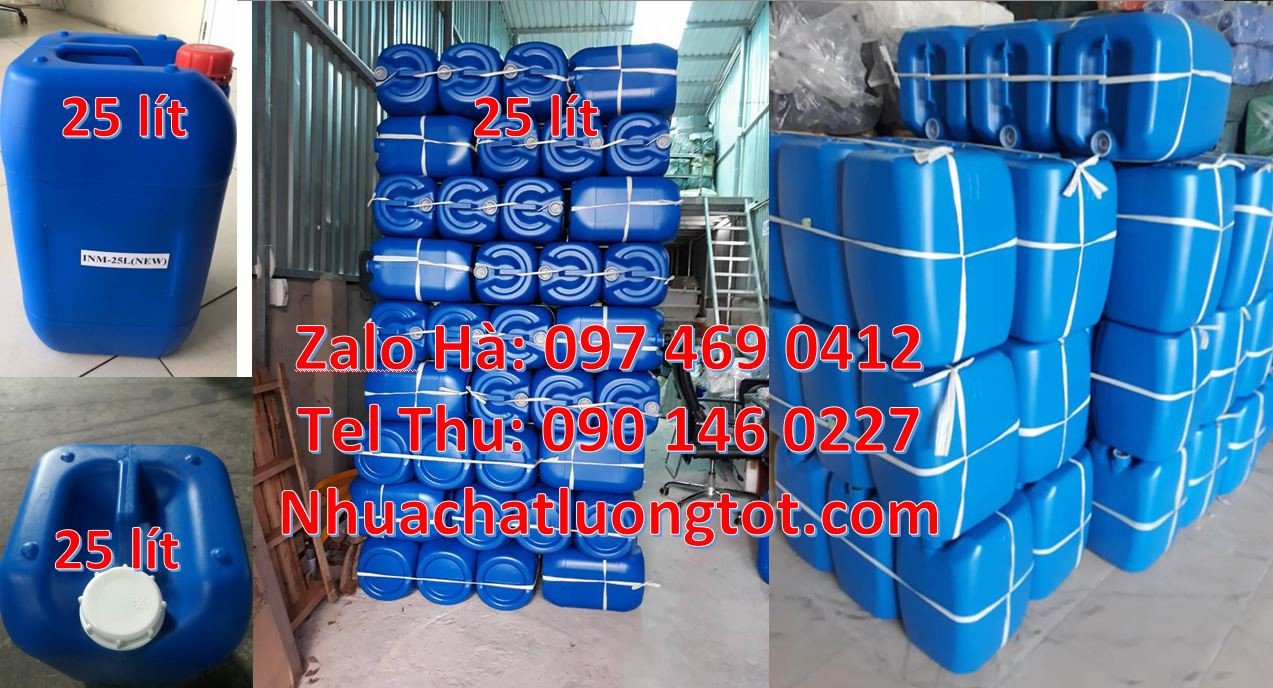 can nhựa lớn hdpe màu trắng xanh đỏ,can nhựa 25l đựng chất tẩy rửa rẻ