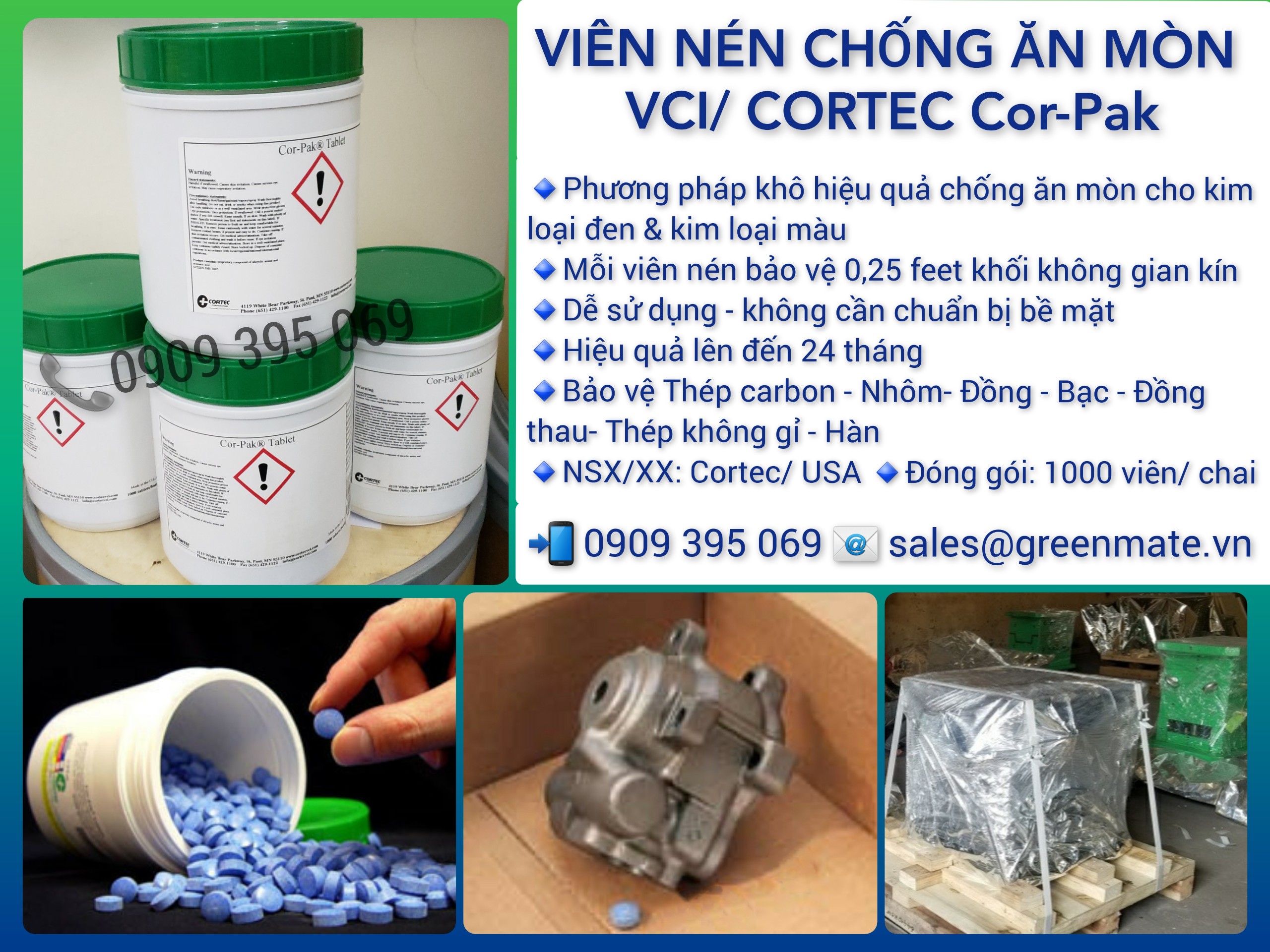 Viên nén chống ăn mòn/ chống gỉ sét CORTEC COR-PAK