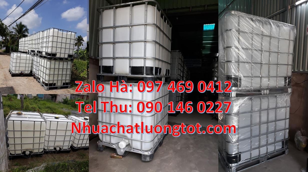 tank nhựa lớn 1000l,thùng nhựa vuông có khung thép,thùng ibc giá rẻ nh