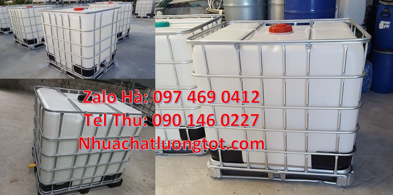 tank nhựa lớn 1000l,thùng nhựa vuông có khung thép,thùng ibc giá rẻ nh