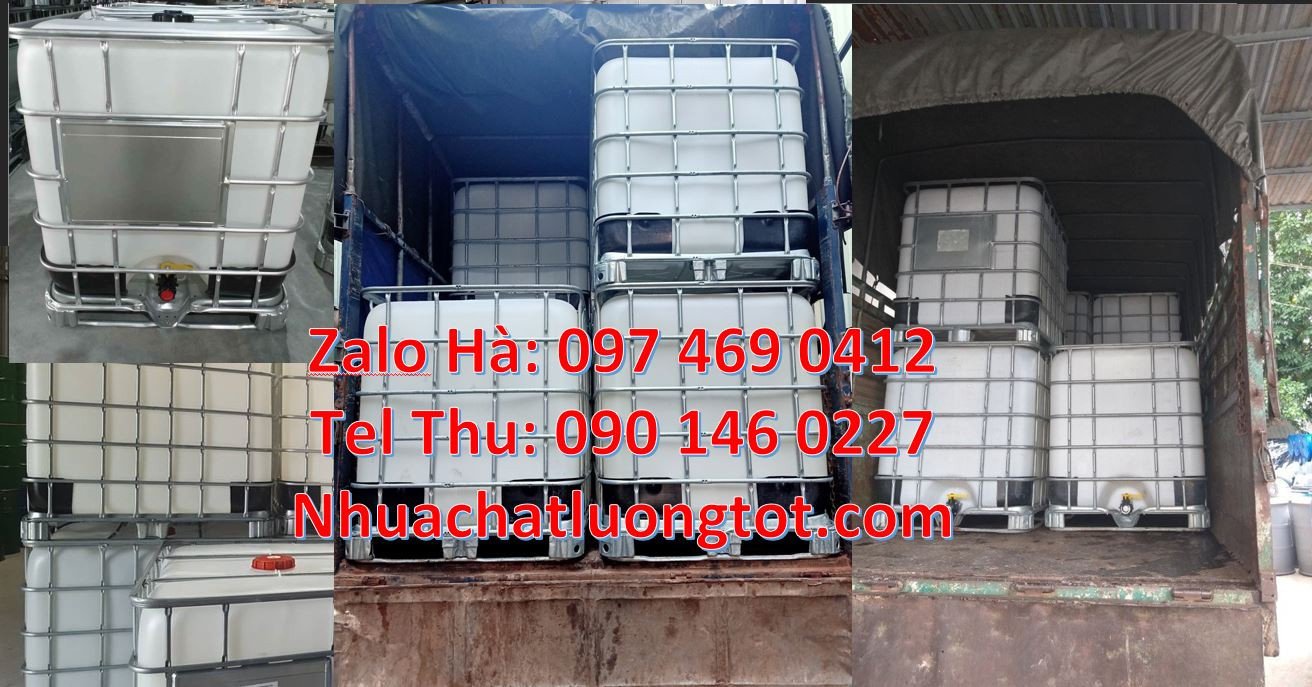 tank nhựa lớn 1000l,thùng nhựa vuông có khung thép,thùng ibc giá rẻ nh