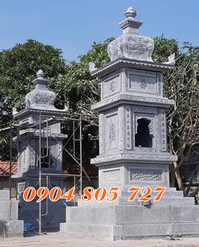 Tháp mộ đá để hũ tro cốt xây bằng đá tại Tây Ninh