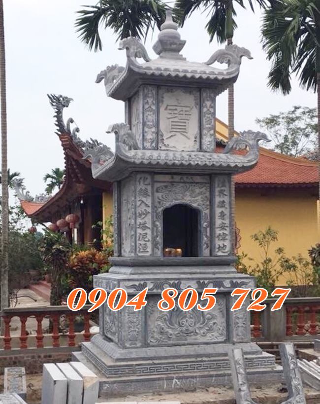 Tháp mộ đá để hũ tro cốt xây bằng đá tại Tây Ninh
