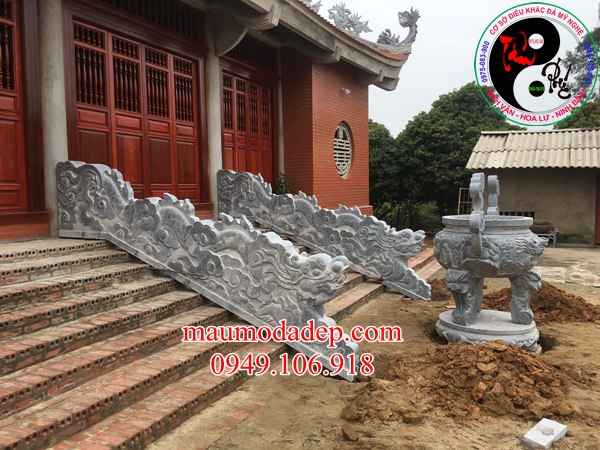 Lắp đặt rồng đá phong thuỷ tại Chùa Cao - Bắc Giang