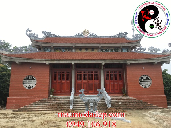 Lắp đặt rồng đá phong thuỷ tại Chùa Cao - Bắc Giang