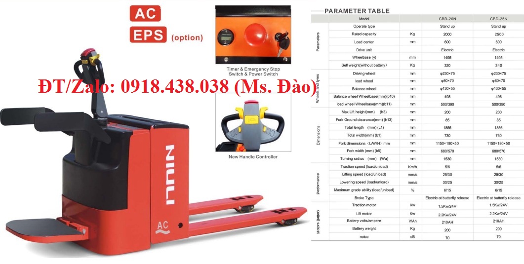 XE nâng điện thấp đứng lái 1.5-2T nhập khẩu