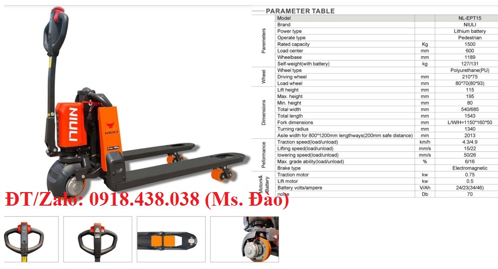 XE nâng điện thấp đứng lái 1.5-2T nhập khẩu