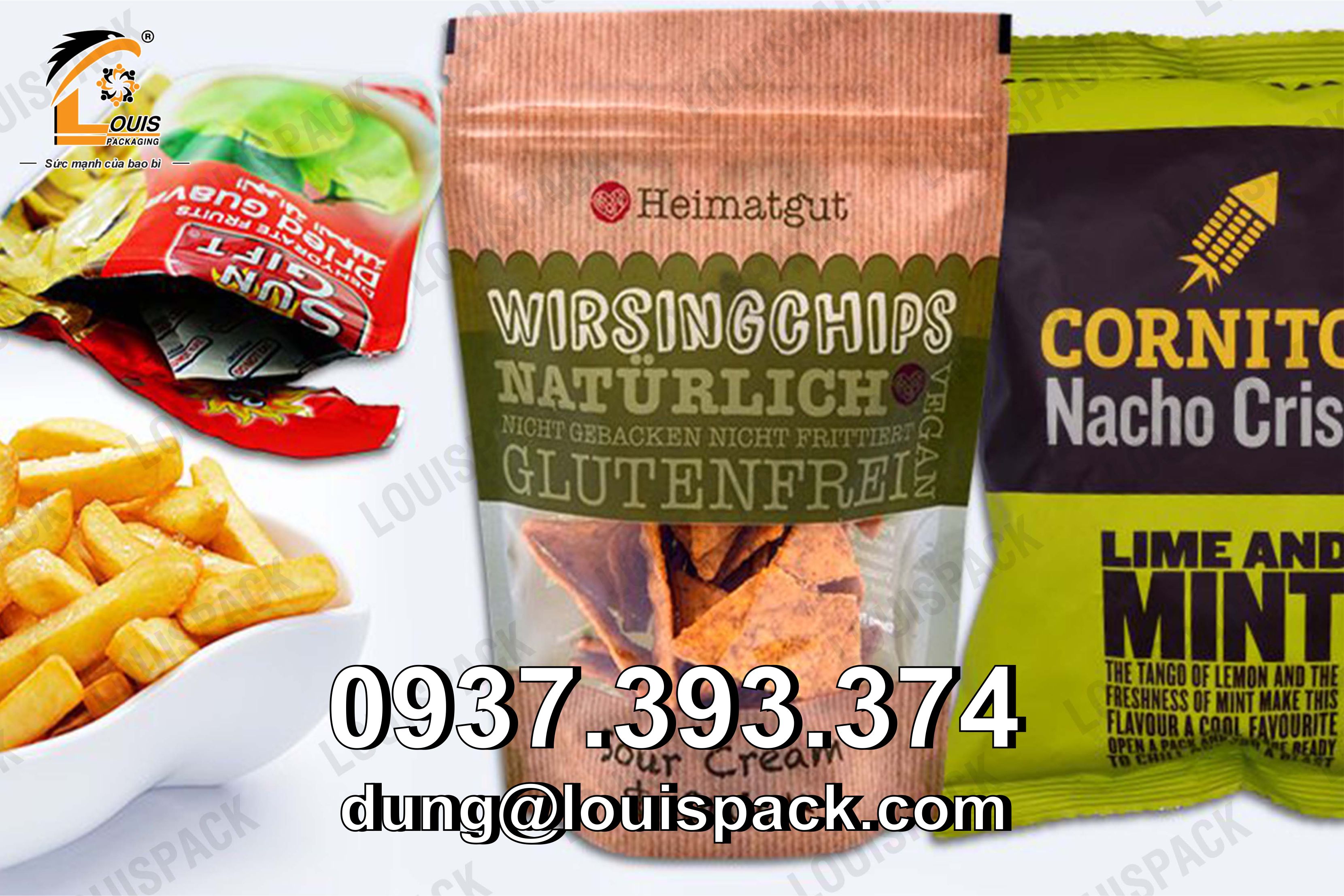 Bao bì đựng thực phẩm, trái cây sấy, thực phẩm đông lạnh