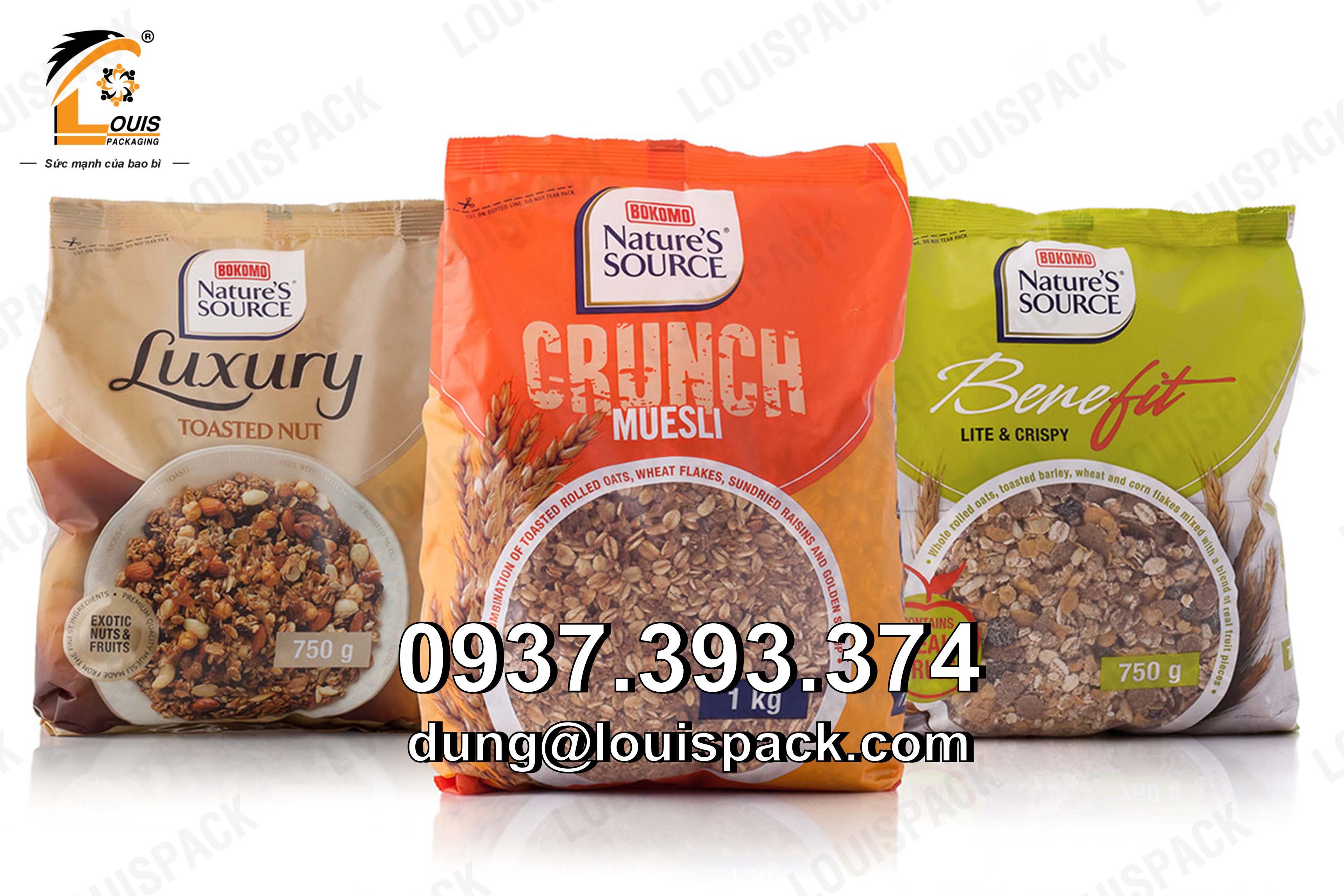 Bao bì đựng thực phẩm, trái cây sấy, thực phẩm đông lạnh