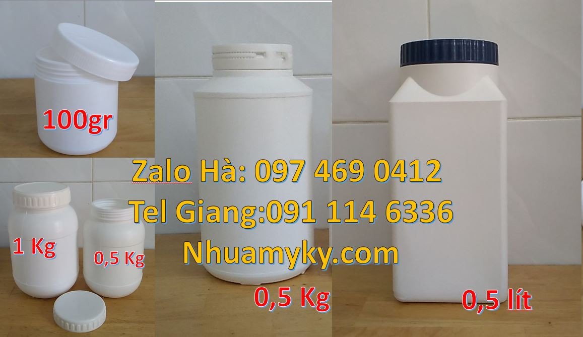 hũ nhựa 0.5kg đựng mỹ phẩm,hũ nhựa hdpe 1kg đựng hạt điều,hũ nhựa giá