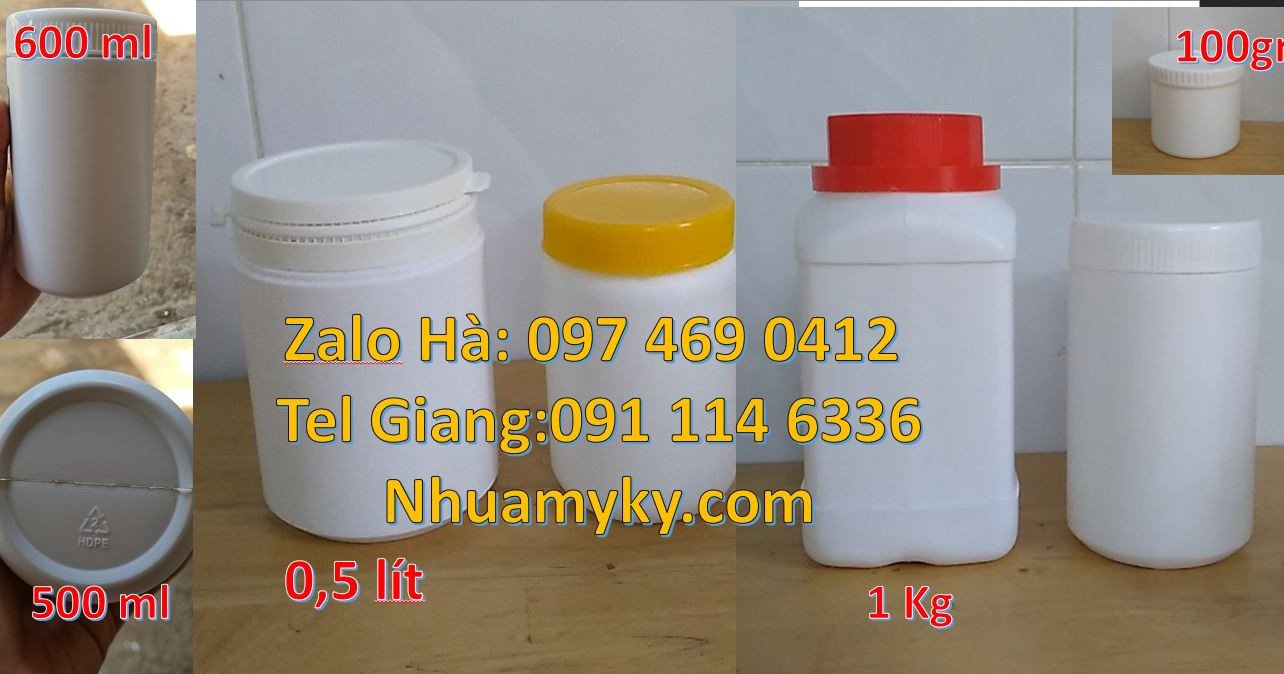 hũ nhựa 0.5kg đựng mỹ phẩm,hũ nhựa hdpe 1kg đựng hạt điều,hũ nhựa giá