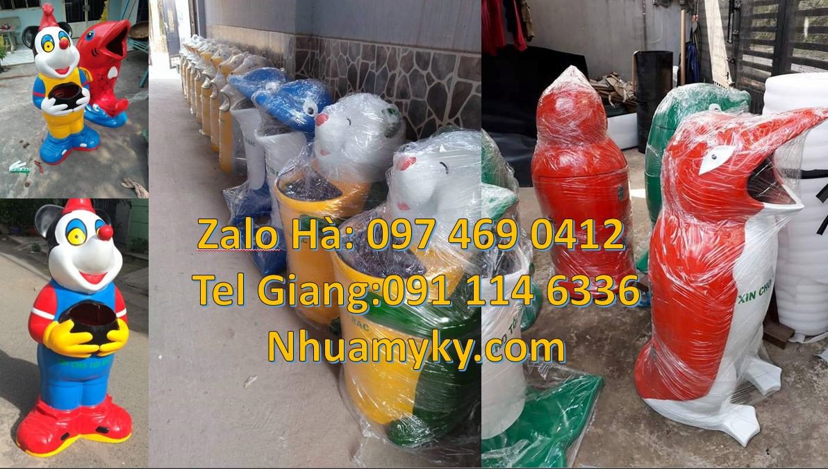 thùng rác hình con voi,thùng rác hình con cá chép,thùng rác con thú gi