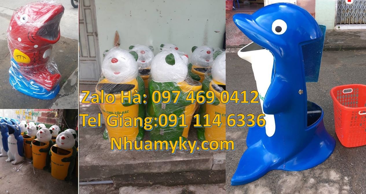 thùng rác hình con voi,thùng rác hình con cá chép,thùng rác con thú gi