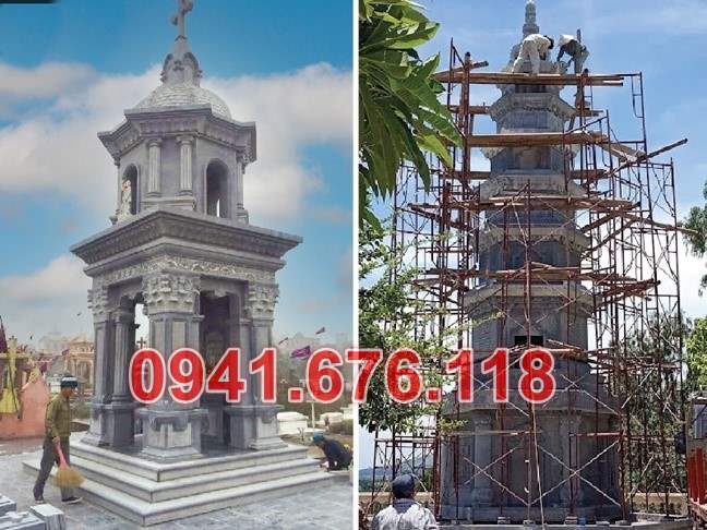Hải phòng bán 64 tháp mộ bằng đá đẹp bảo tháp sư phật giáo