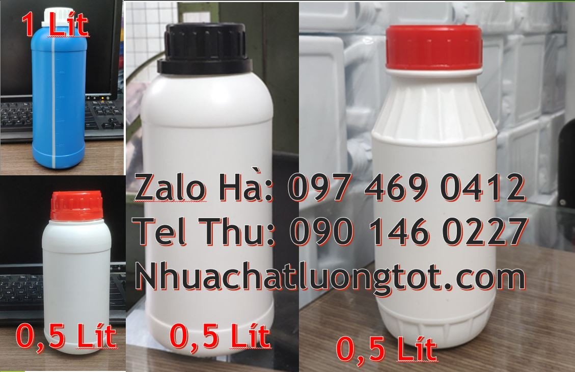 chai nhựa 0.5l đựng hóa chất,chai nhựa hdpe màu trắng,chai nhựa giá rẻ