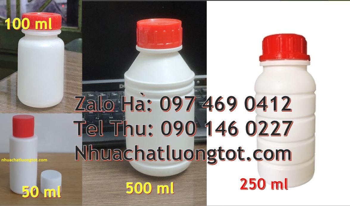 chai nhựa nhỏ 50ml,chai nhựa nhỏ đựng hóa chất,chai nhựa 500ml màu tră