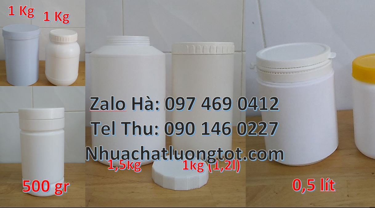 hũ nhựa hdpe màu trắng,hũ nhựa 800ml đựng hóa chất,hũ nhựa 1kg giá rẻ