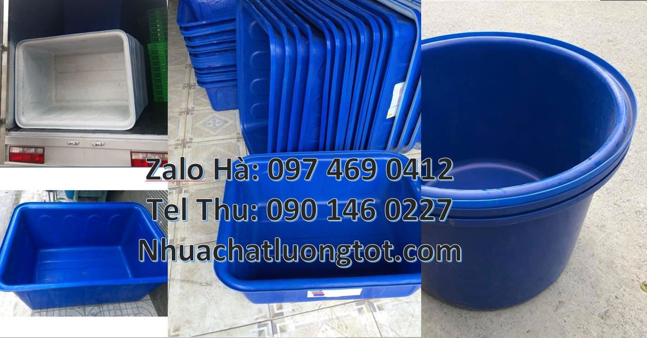 thùng nhựa hình chữ nhật 1000l,thùng nhựa tròn màu xanh giá rẻ hcm