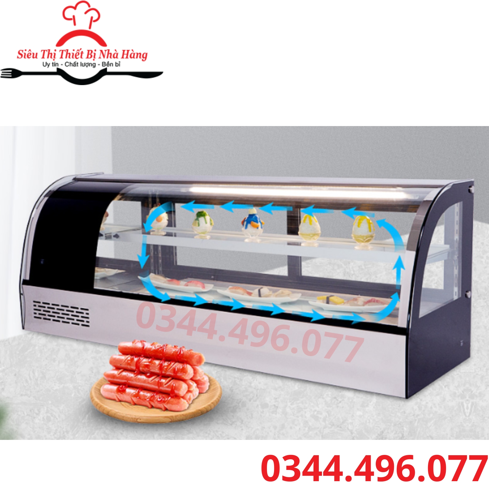 Tủ sushi 1m2- 1m5- 1m8. tủ lạnh trưng bày 2 tầng