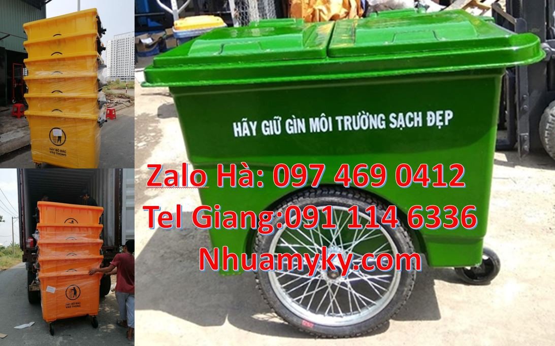 xe thu gom rác cỡ lớn 1000l,xe gom rác 4 bánh xe cao su,xe gom rác rẻ