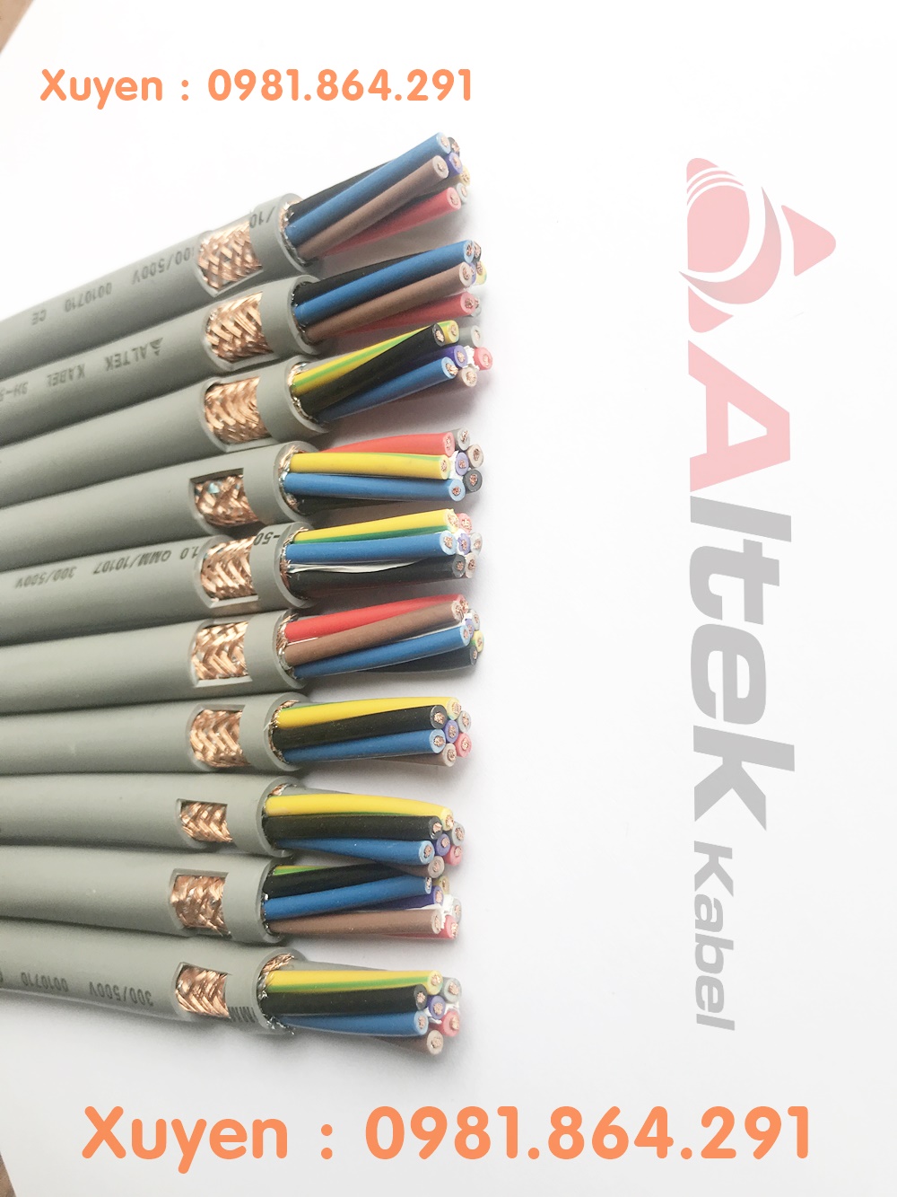 Dây cáp điều khiển 7C,7x0.5,7x0.75,7x1.0,7x1.5mm2 lõi đồng Altek Kabel