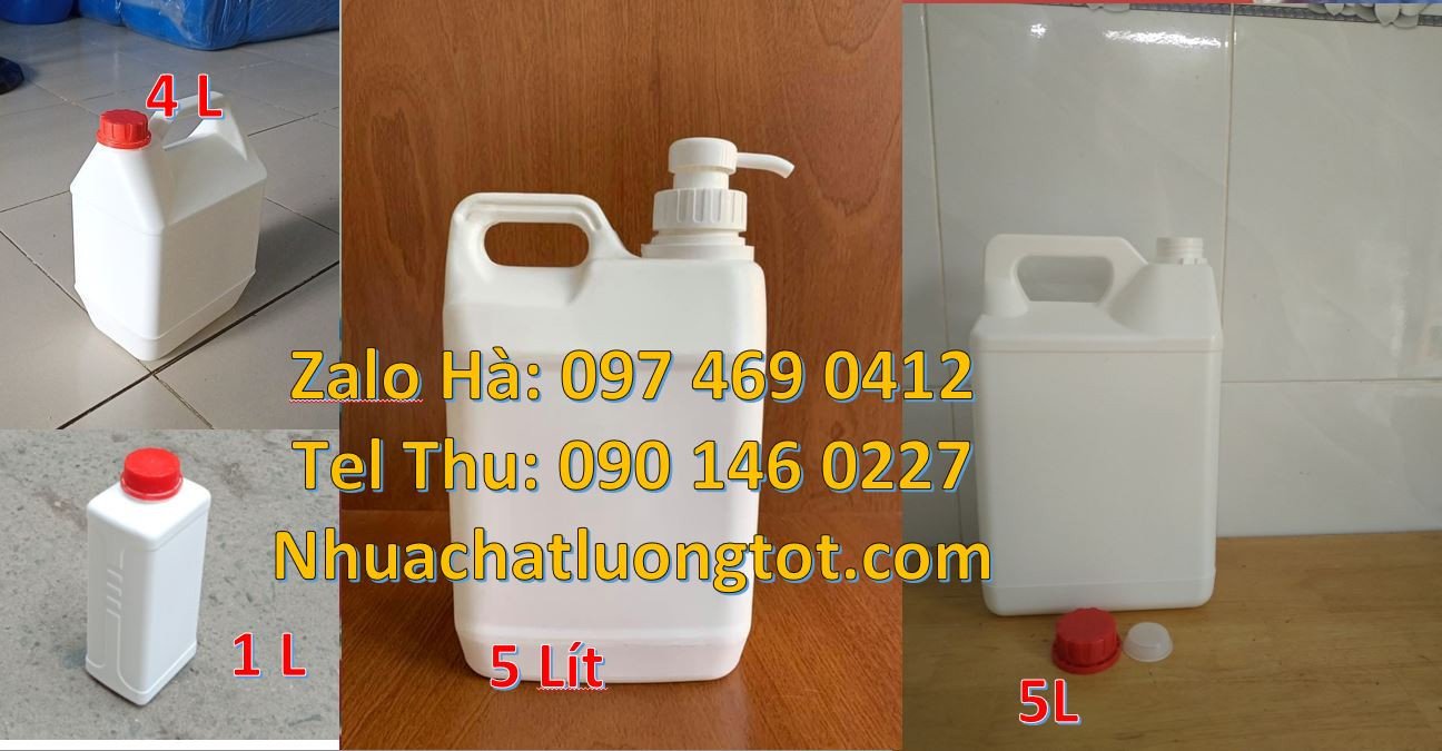 cạn nhựa nhỏ hdpe màu trắng,can nhựa 4l đựng nước mắm,can nhựa nhỏ giá