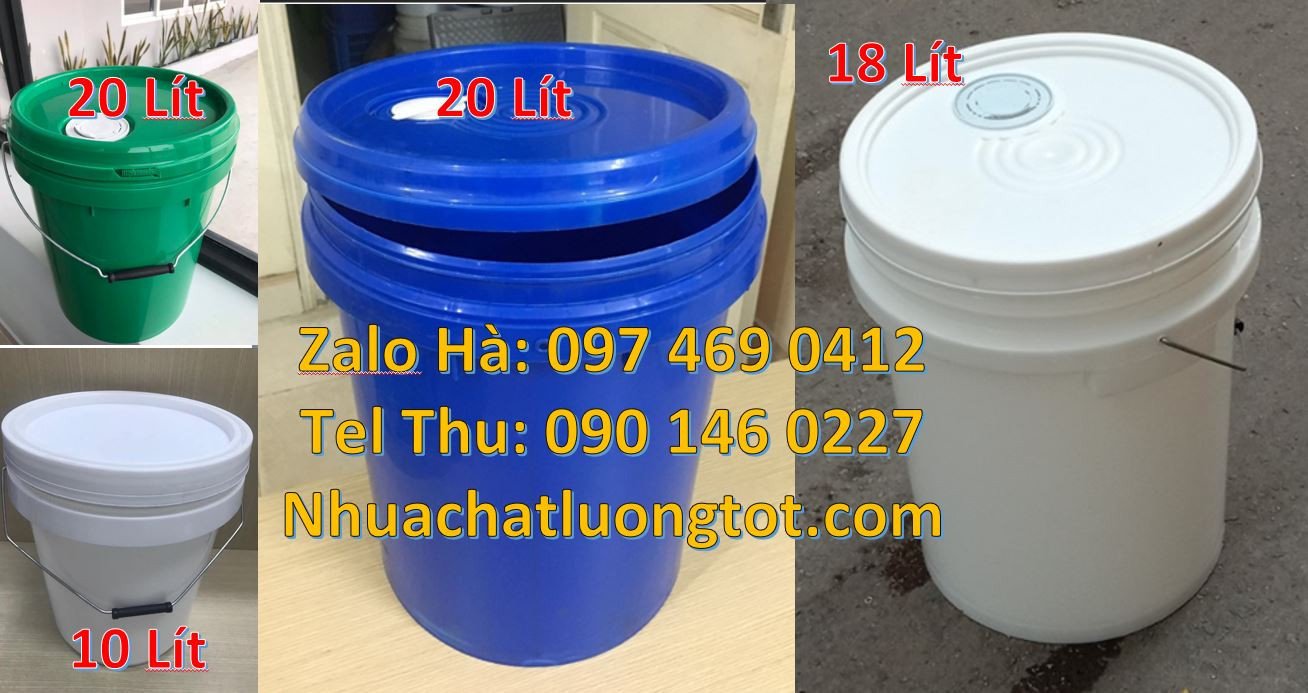 xô nhựa đựng sơn,thùng đựng sơn 18l,vỏ thùng sơn 20l đựng thức ăn gia