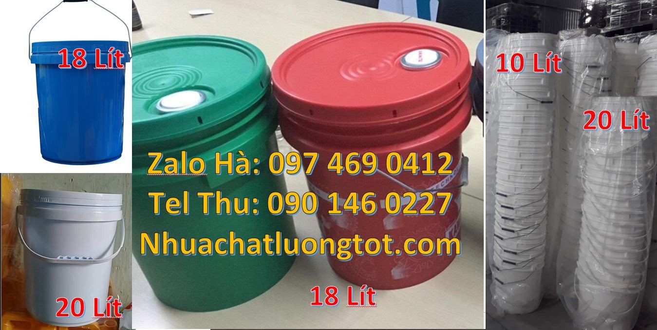 xô nhựa đựng sơn,thùng đựng sơn 18l,vỏ thùng sơn 20l đựng thức ăn gia