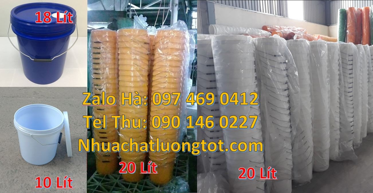 xô nhựa đựng sơn,thùng đựng sơn 18l,vỏ thùng sơn 20l đựng thức ăn gia