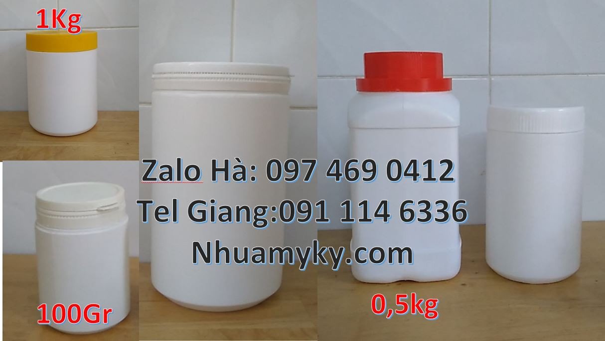 hũ nhựa 0.5kg đựng sốt cà chua,hũ nhựa hdpe màu trắng,hũ nhựa 50g rẻ