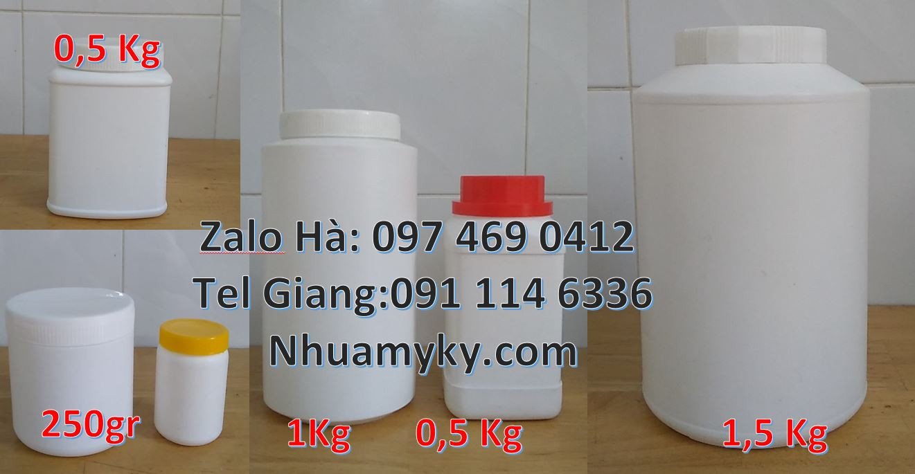 hũ nhựa 0.5kg đựng sốt cà chua,hũ nhựa hdpe màu trắng,hũ nhựa 50g rẻ